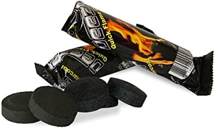 DEEZER 40MM Charcoal ROLL: Supplies for HOOKAHS – 10pc roll of Quick-Light Shisha coals for Hookah Pipes. These Easy Lite Coal Accessories & Parts are Instant Lighting When Using a Torch Lighter.