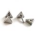 Unisex Stainless Steel Plain Triangle Screw Stud Earrings for Man and Women, 2pcs
