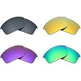 Mryok 4 Pair Polarized Replacement Lenses for Oakley Bottle Rocket Sunglass - Black IR/24K Gold/Plasma Purple/Emerald Green