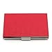 Partstock(TM) Women Red PU Leather & Stainless Steel Business Name Card Holder Wallet Credit Card ID Case/Holder 22 Name Cards Case.