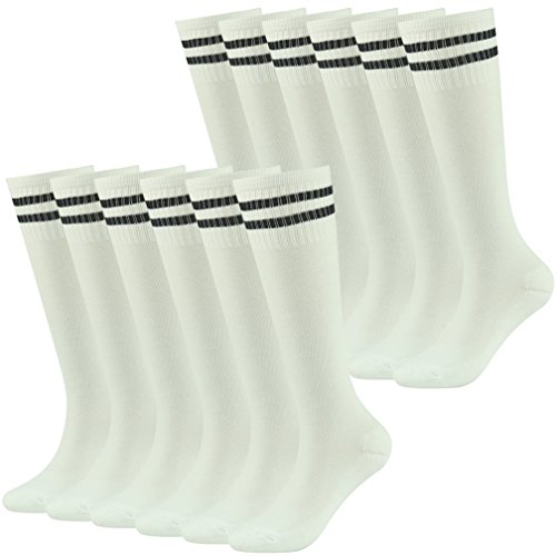 Calcetines de béisbol para jóvenes Fasoar Teens Calcetines de fútbol de rugby a rayas largas hasta la rodilla 3/8/12 pares