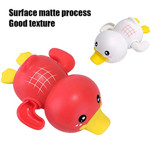 MANDIY Baby Bath Toy Cute Wind Up Duck Swimming Pool Toys Multi-Colors Shower Bathtub Toys for Kids Toddler Boys and Girls Age 1+ White