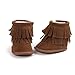 Kuner Infant Baby Boys Girls Tassel Plush Non-Slip Prewalker Toddler Outdoor Warm Snow Boots (12cm(6-12months), Brown)