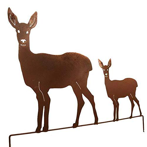 Klocke Edelrost Dekor Garden Stake - Animal Figure - Rust Stake/Animal Figure - Patina Garden Figure - Metal Garden Decoration (Deer Family - Width: 75 cm) — image 1