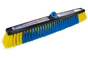 Unger Professional Lock-On 24” Multi-Purpose Push Broom – Professional Grade Outdoor Broom, Dual-Bristle Push Broom, Heavy-Du