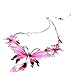 Qiyun (TM) Enamel Butterfly Pendant Bib Fringe Y Neck Lariat Necklace Stud Earrings Set