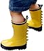 Outee Toddler Boys Shark Fin Fun Yellow Rain Boots Natural Rubber Waterproof in Solid Color for Kids