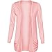 Fashion Wardrobe Womens Long Sleeves Drop Pocket Boyfriend Cardigan Ladies Open Casual Tops 8-14 (USA 10-12 / UK 12-14 (M/L), Light Pink)