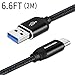USB Type C Cable, ALLEASA USB C Cable Nylon Braided USB 3.0 Fast Charger Cord(6.6FT)for Samsung Galaxy s8,Nintendo Switch,LG G5 G6 V20,Nexus 6P 5X,Macbook12