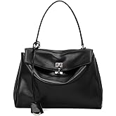 AIDRANI Genuine leather cowhide women's shoulder bag with detachable shoulder strap, flap buckle and underarm handbag purse