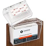 Wall Mounted Acrylic Business Card Holder with Cover | Lid Hinged, Outdoor, Fits 60, Clear