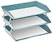 Acrimet Facility 3 Tier Letter Tray, Side Load, Letter Size/A4, Desktop File Organizer, Plastic (Solid Green Color)