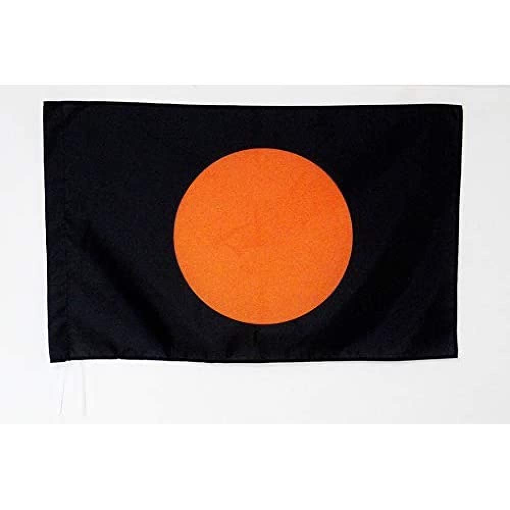 AZ FLAG - Racing Black with orange circle Flag - 2x3 Ft - mechanical problems Return to the pits Banner with Sleeve - 100% Polyester - Fade Resistant - Vivid Colors - 2' x 3' Feet - 90x60 Cm