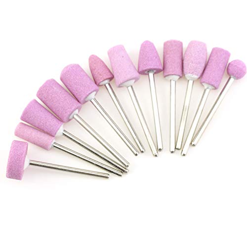 12pc Ceramic Stone Nail Drill Electric Bit Manicure Replacement Device for Manicure Pedicure Milling Cutter Nail Files