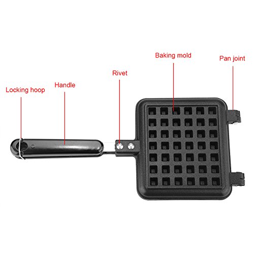 Non Stick Waffle Iron 30 x 14.5cm, Waffle Maker Pan No Noxious or