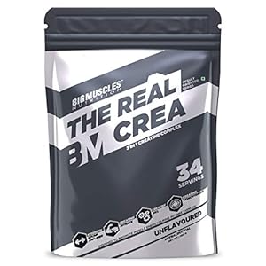 Bigmuscles Nutrition The Real Crea [34 Servings, Unflavoured] – Micronized 3 IN 1 Creatine Complex -Creatine Nitrate…