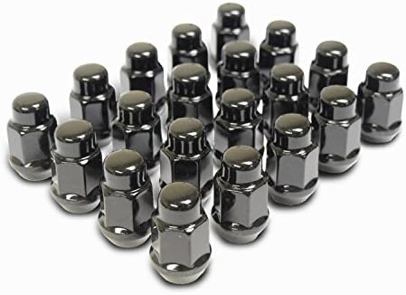 WheelGuard 1954BK, Bulge Acorn Lug Nut, 1/2-20, 3/4" Hex, Black Chrome Plating (20)