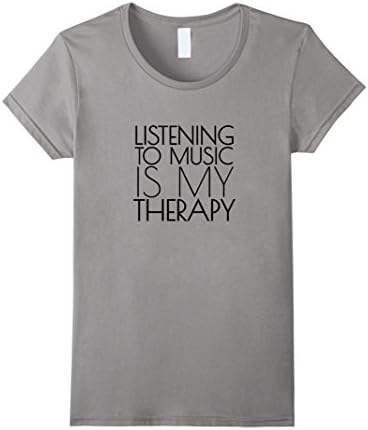 Womens Cool Trendy Music Therapy Shirt for Teen Girls or Boys Gift Medium Slate