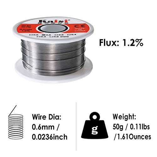 image for Crazepony Soldering Accessory Kit, 60-40 Tin Lead Rosin Core Solder Wi
