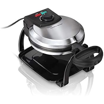 Hamilton Beach Flip Belgian Waffle Maker With Browning Control Non Stick Grids Indicator Lights Lid Lock And Drip Tray Stainless Steel 26010r