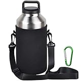 EEEKit Water Bottle Sleeve for 64oz YETI Rambler Ozark Rtic Stainless Steel Bottle(64oz),Hydro Flask 64 oz, Neoprene Tumbler Travel Holder Bag with Removable Shoulder Strap