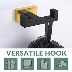 APLusee Double Towel Robe Hook Black
