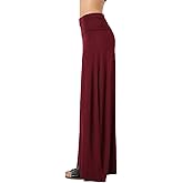 ShezPretty Women's Premium Fold Over High Waist Long Floor Length Maxi Skirt (Large, Burgundy)