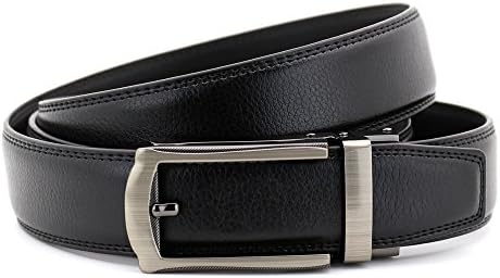 Men's Leather Ratchet Belt with Automatic Click Buckle Comfort Belts for Men (style-6)