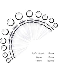 CrazyPiercing - Juego de 24 tapones y tapones de acrílico para orejas grandes