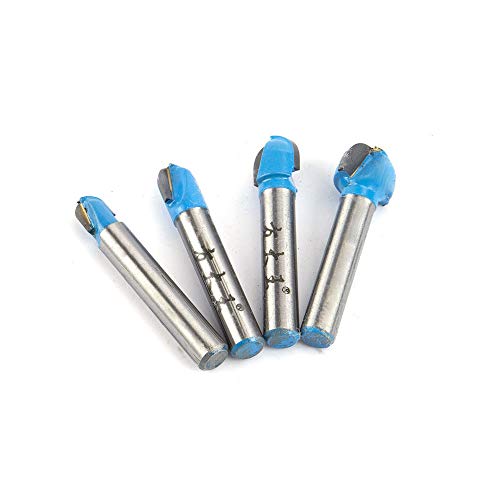 4Pcs Tungsten Carbide Router Bit Set 1/4inch Shank Round Nose Double Edging Cove Router Bits for Woodworking Grooving for Home Improvement and DIY