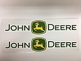 2 John Deere Badge Center & Name Diecut Decals by SBD Decals