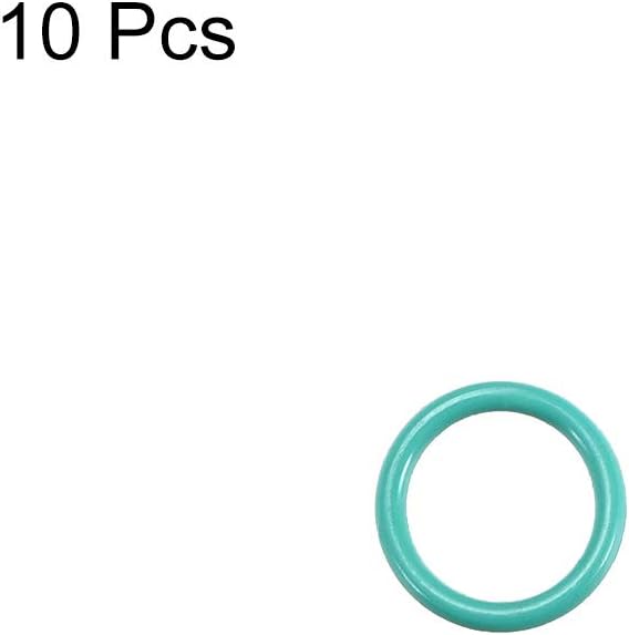 sourcing map Fluorine Rubber O-Rings, 8mm OD 6mm ID 1mm Width FKM Seal Gasket for Machinery Plumbing Green, Pack of 10 - Image 3
