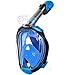 MADETEC Full Face Snorkel Mask for Adult, Snorkeling Swimming Mask Set with 180°Panoramic View, Adjustable Head Straps,Detachable Camera Mount, Anti-Fog and Anti-Leak (Blue, Small/Medium)