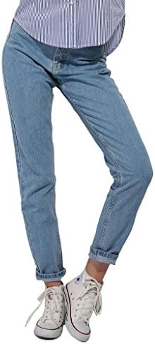 GCAROL Women's Denim Jeans Mom Style Pencil Pants Blue Size 25