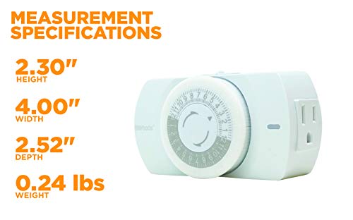 Woods 50103WD Indoor 24-Hour Heavy Duty Mechanical Timer, 1 Grounded Outlet, Standard Body, - Thumbnail 7