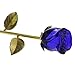 YUYIKES 9 Inches Romantic Love Forever in Bud Blue Crystal Rose Flower, Best Gift for Valentine's Day, Mother's Day, Anniversary, Birthday Gift, Home Wedding Decoration (Blue)