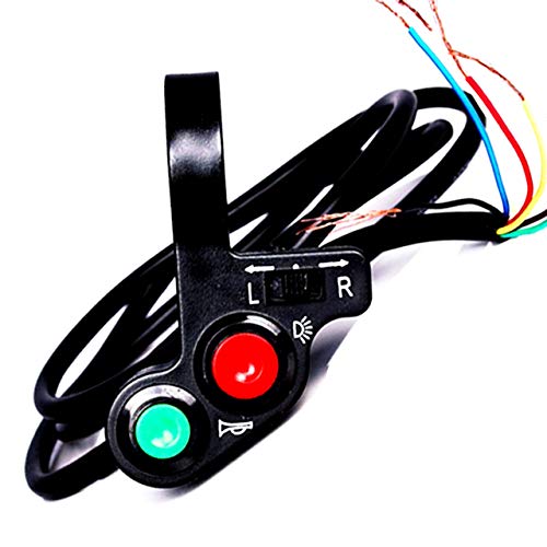 Yibid Motorcycle Turn Signal Light Horn 12v DC Switch Offroad On/Off Multi-function for 7/8'' Handlebar Dual Sport Dirt Bike Scooter Electrombile Modify Spotlight Cruiser Motocross Electrical Moped