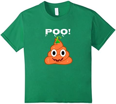 Kids Poo! Halloween Poop Emoji T-Shirt Funny Pumpkin 12 Kelly Green