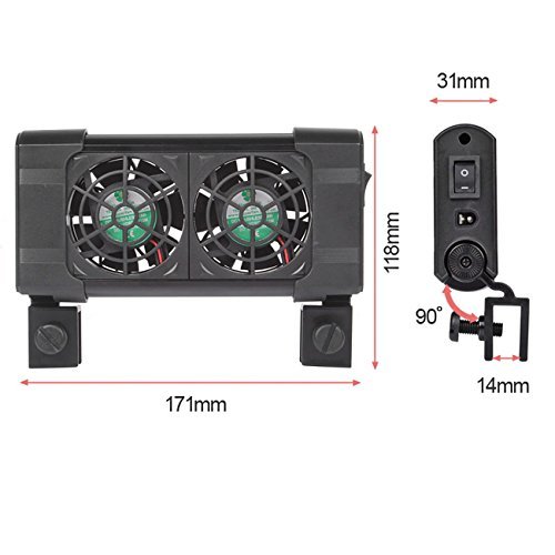 Aquarium Fish Tank Cooling System Fan Chiller + AC Adapter (2-Fans)