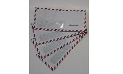 UPC 089612012120, Featherweight Window Envelopes, #10 Stamped Via Air Mail Sold in Bulk Packages of 25