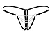 BODYZONE UN016-BK Crotchless Chain Thong, Horizontal Chain Front, Black Plus Size