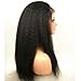 N.L.W. Brazilian virgin human hair lace front wigs for black women Natural black color Italian kinky yaki Glueless front lace wigs with baby hair 14inches