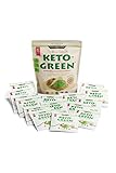 Keto Green Protein Shake - Chocolate Ketogenic Protein Powder Drink, Lactose Free Vegan Protein, Supports Gastrointestinal Health, Aides Natural Body Detoxification - 15 Serving Pack