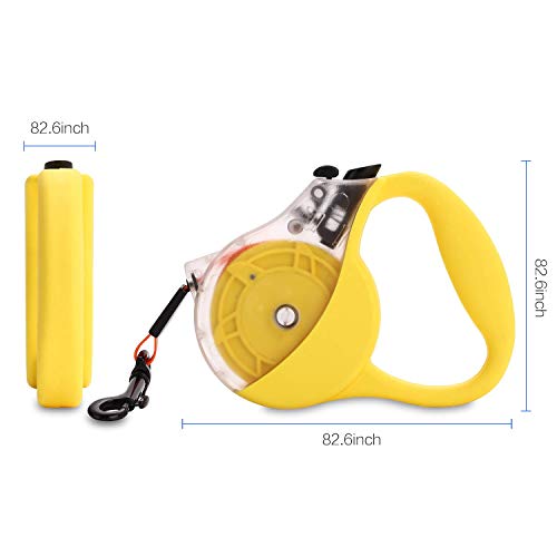 WEILIGU Retractable Dog Leash，Reflective Safety and Strong Anti-Fracture 12ft TPU Scratch Resistant Plastic Wrapped Braided Rope，One-Handed Brake, Pause, Lock - Thumbnail 4