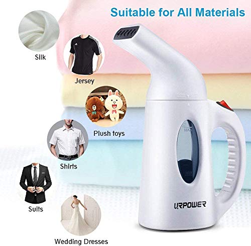 URPOWER Steamer for Clothes Steamer, Portable Handheld Garment Fabric Steamer Fast Heat-up Powerful Clothes Steamer with High Capacity for Home and Travel - Not for Abroad