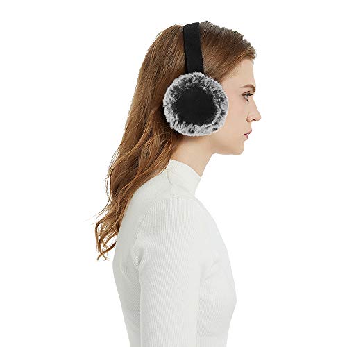 Unisex Fleece Ear Muffs/Ear Warmers-Winter Outdoor Classic Earmuffs Earwarmers by Aurya(Black)