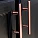 Satin Copper (Rose Gold) Cabinet Hardware Euro Style Bar Handle Pull - 6
