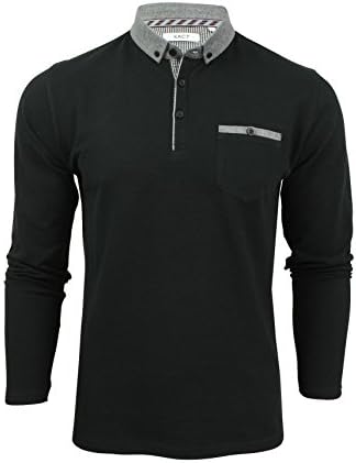 Xact Mens Long Sleeved Button Down Collar Polo T-Shirt