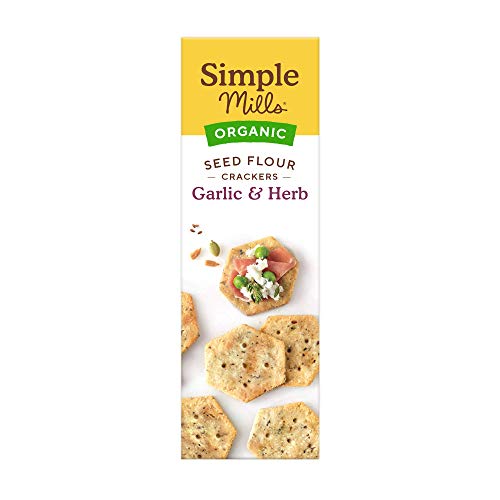 Simple Mills Organic Seed Crackers, Garlic & Herb Gluten Free, Vegan