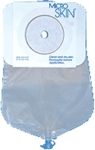Cymed One-piece Urostomy Pouch with Cut-to-fit MicroSkin Barrier and 3mm Thin MicroDerm Washer 1-1/2" Stoma Opening, 9" L, Clear, Odor-proof Film, Comfort Backing, Latex-free (Box of 10 Each)